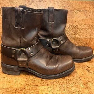 FRYE Harness 8R Square Toe Boots Gaucho Brown Leather 87400 Men’s Sz 9